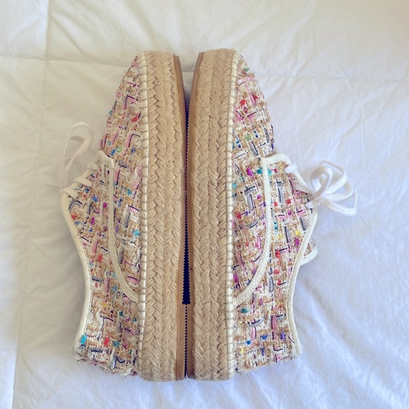 Anthropologie tweed lace-up espadrille sneakers - Picture 9 of 16
